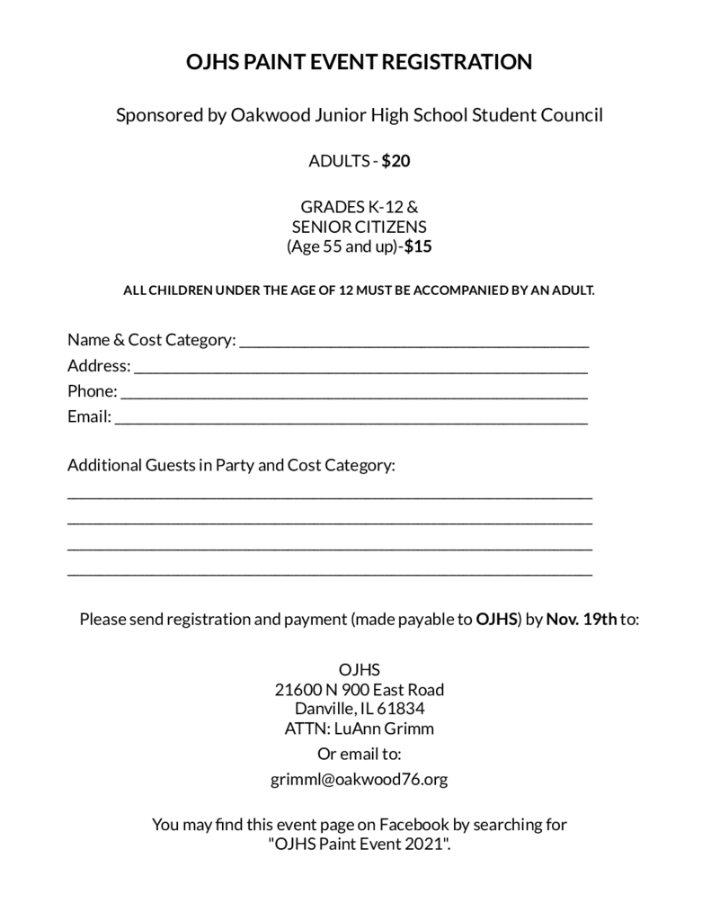 OJHS Paint Event Registration Form
